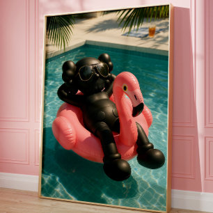 Luxus-Pool-Vibes-Plakat Sommer-Flamingo Poster