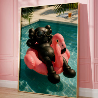 Luxus-Pool-Vibes-Plakat | Sommer-Flamingo Poster