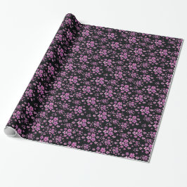 Luxus Popular Black Lila Floral Geschenkpapier