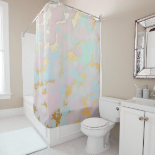 Luxus-Popular-Blush-Pink-Mint-Gold-Kollektion Duschvorhang