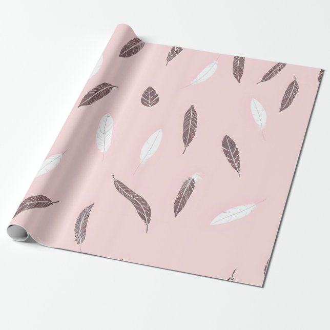 Luxus-Popular-Federn-Boho-Kollektion Geschenkpapier (Ungerollt)