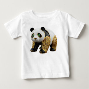 Luxus-Porzellan-Panda mit Goldfiligran Baby T-shirt