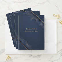 Luxus-Präsentationsmappe in Navyblau und Gold