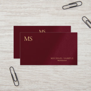 Luxus Premium Dick Stilvoll Gold Text Monogramm Visitenkarte
