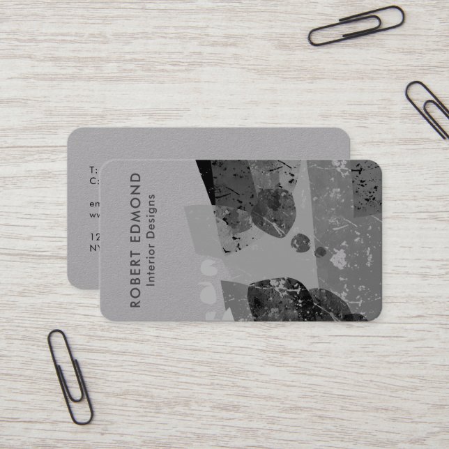 Luxus Premium Gray Artistic Einzigartiges Abstrakt Visitenkarte (Vorderseite/Rückseite Beispiel)
