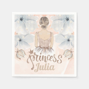 Luxus Princess Birthday Beige Glitzer Serviette