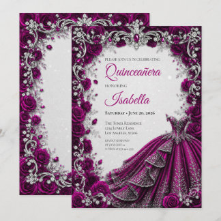 Luxus-Prinzessin Quinceañera-Einladung Einladung
