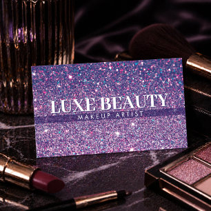 Luxus Purpur Glitter Visagist Minimalist Visitenkarte