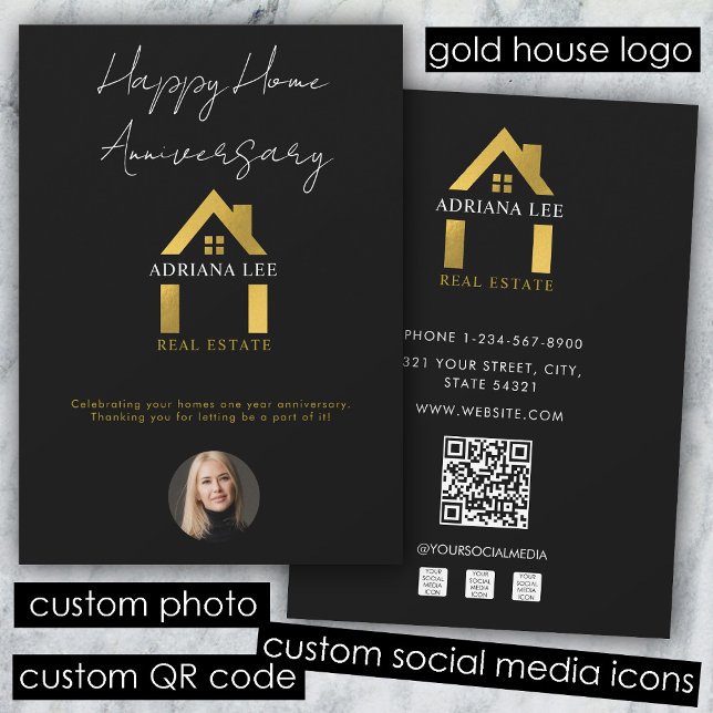 Luxus Real Anwesen Agent Happy Zuhause Jubiläum Einladung (Luxury Real Estate Agent Happy Home Anniversary Invitation)