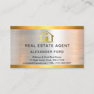 Luxus Real Anwesen Agent silber Metallic Gold Visitenkarte
