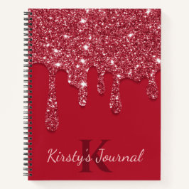 Luxus Red Dripping Glitzer Journal Notizbuch