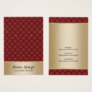 Luxus Red Quilted Gold Schmuck Earring Display