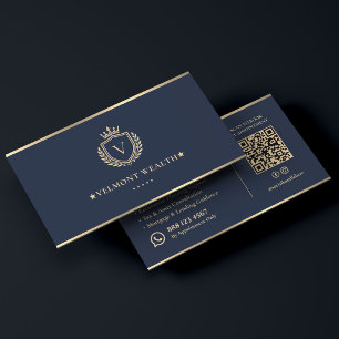 Luxus-Reichtum-Finanz Dunkelblau Falsches Gold-Wap Visitenkarte