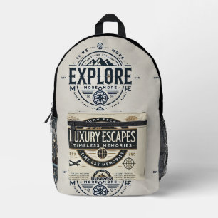 Luxus-Reise-Rucksack für Entdecker Bedruckter Rucksack