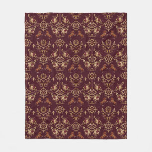 Luxus-Reitsport Burgund und Gold Fleecedecke