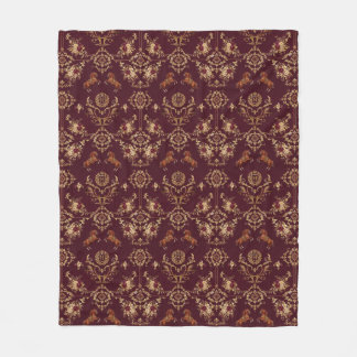 Luxus-Reitsport Burgund und Gold Fleecedecke