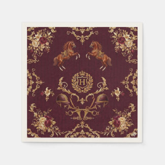 Luxus-Reitsport Burgund und Gold Serviette