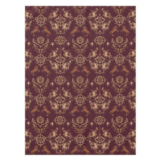 Luxus-Reitsport Burgund und Gold Tischdecke