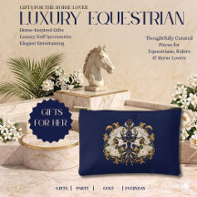 Luxus-Reitsport Pferd Navy Gold & Elfenbein 