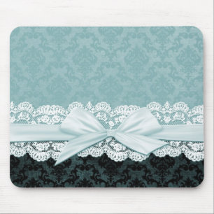 Luxus Ribbon Blue Damask Mousepad