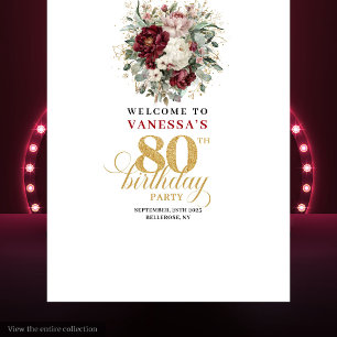 Luxus-Rosa-Blumen-Teppich zum 80. Geburtstag Wandteppich
