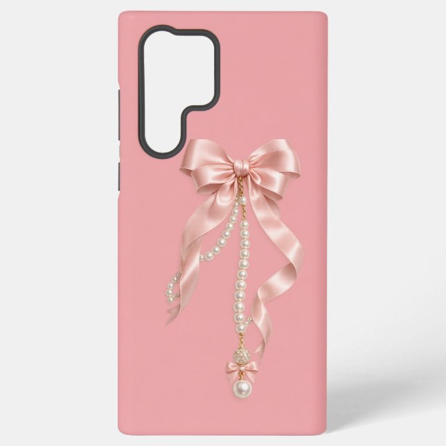 Luxus-Rosa-Bogen-Perlen-S22-Ultra-Case Ästhetik Samsung Galaxy Hülle (Rückseite)