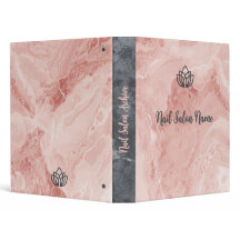 Luxus-Rosa-Marmor-Nagelstudio-Ordner nach Maß