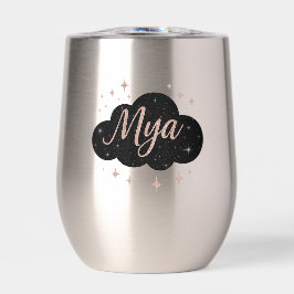 Luxus Rosa Rose Gold & Obsidian Crystal Tumbler