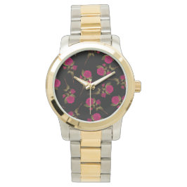 Luxus Rosa Rose Popular Floral Armbanduhr