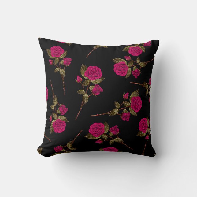 Luxus Rosa Rose Popular Floral Kissen (Vorderseite)