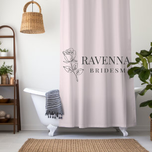 Luxus-Rosa-Roseline-Art mit individuellem Namen Duschvorhang