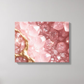 Luxus-Rosa-Rosenquarz-Geoden-Leinwand-Wandkunst fü Leinwanddruck