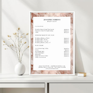 Luxus, Rosé-Beige, Blume, Salon-Preisliste Poster