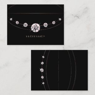 Luxus Rose Gold Black Shimmery Juwelen Rhinestones Visitenkarte