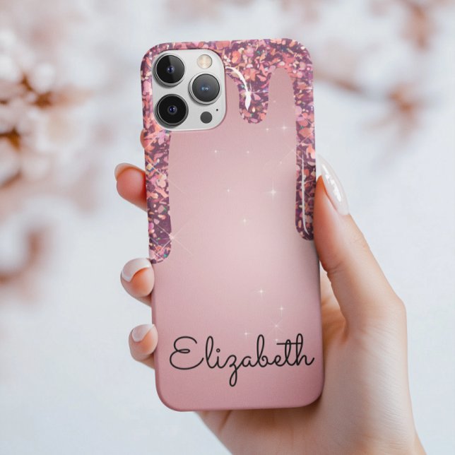 Luxus Rose Gold Dripping Glitzer Case-Mate iPhone Hülle (Von Creator hochgeladen)