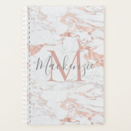 Luxus Rose Gold Foil | Marmormonogramm Planer
