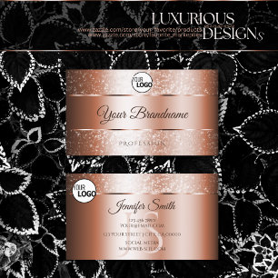 Luxus Rose Gold Funkelnd Glitzer Initialen und Log Visitenkarte