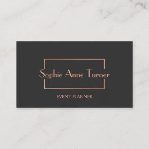 Luxus Rose Gold gebrochen Rahmen dunkelgrau Visitenkarte
