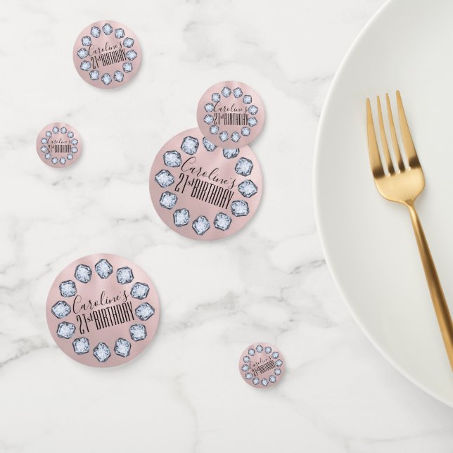 Luxus Rose Gold Glasgewebe Geburtstag Konfetti (Gruppe)
