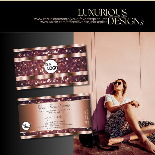 Luxus Rose Gold Glitzer Sparkle Stars Logo Moderne Visitenkarte