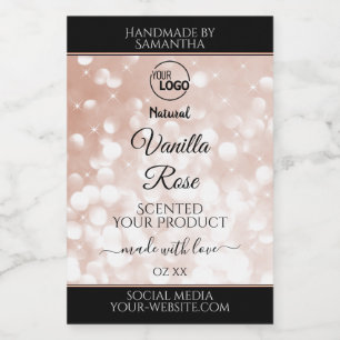 Luxus Rose Gold Glitzer Stars Produktmarken Logo Lebensmitteletikett