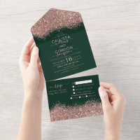 Luxus Rose Gold Green Glitzer Confetti Wedding Al