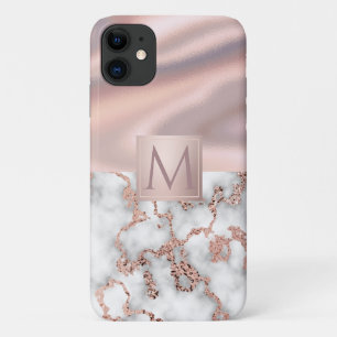 Luxus-Rose Gold Marmor Shimmer Foil Monogram Case-Mate iPhone Hülle
