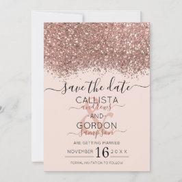Luxus Rose Gold Pink Glitzer Confetti Wedding Save The Date
