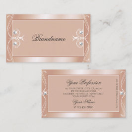 Luxus Rose Gold Sparkle Diamanten Verzierte Orname Visitenkarte