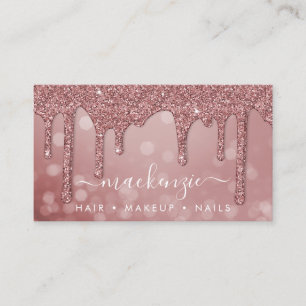 Luxus Rose Gold Sparkle Glitzer Tropfen Bokeh Visitenkarte