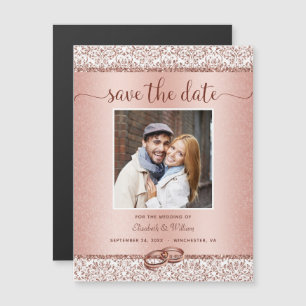 Luxus Rose Gold Wedding Foto Save the Date Magneteinladung