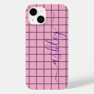 Luxus-Rosé-Handygehäuse mit individuellem Namen. Case-Mate iPhone 14 Hülle