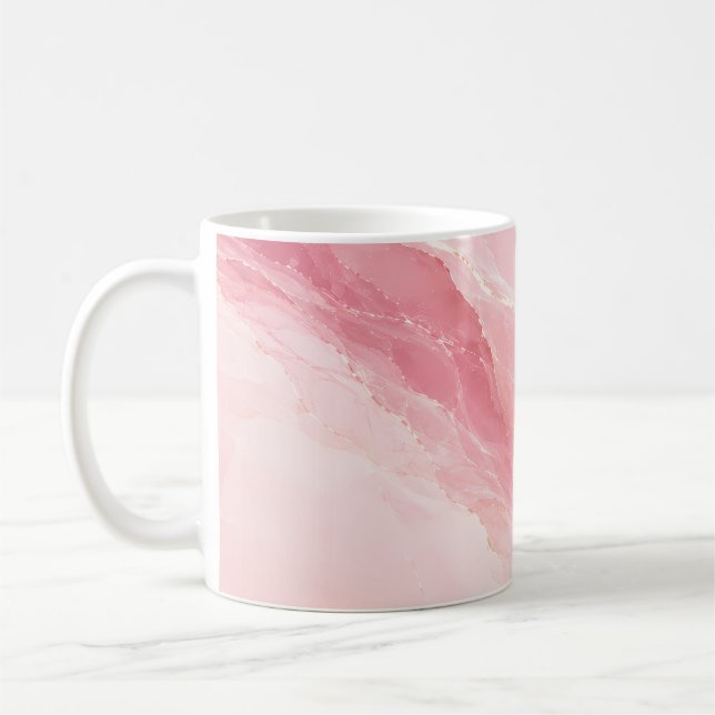 Luxus-Rosé-Rosenquarz-Marmor Kaffeetasse (Links)