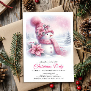 Luxus-Rosé-Schneemann-Kinder-Weihnachtseinladung z Einladung